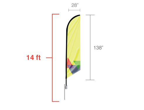 Feather Flag & Pole (14FT & 10.5 FT Flag)