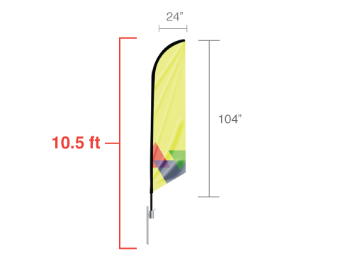 Feather Flag & Pole (14FT & 10.5 FT Flag)